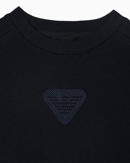Comfort-Fit Cotton Jersey T-Shirt with Eagle Logo Emporio Armani