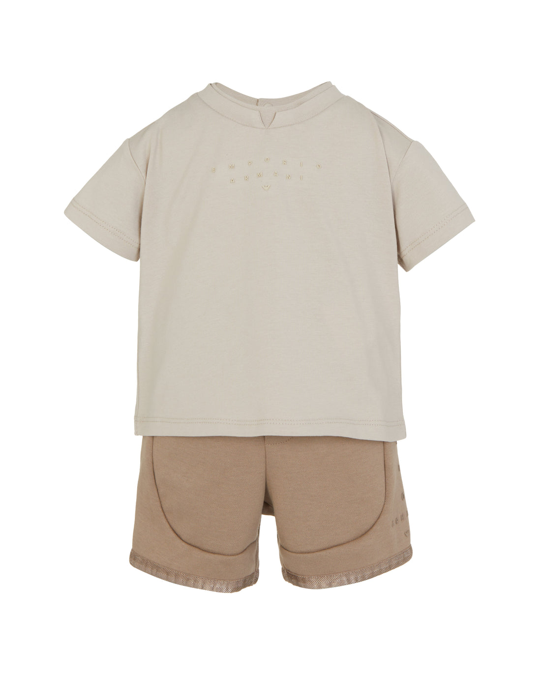 Studded Logo Tee &amp; Herringbone-Trim Shorts Set Emporio Armani