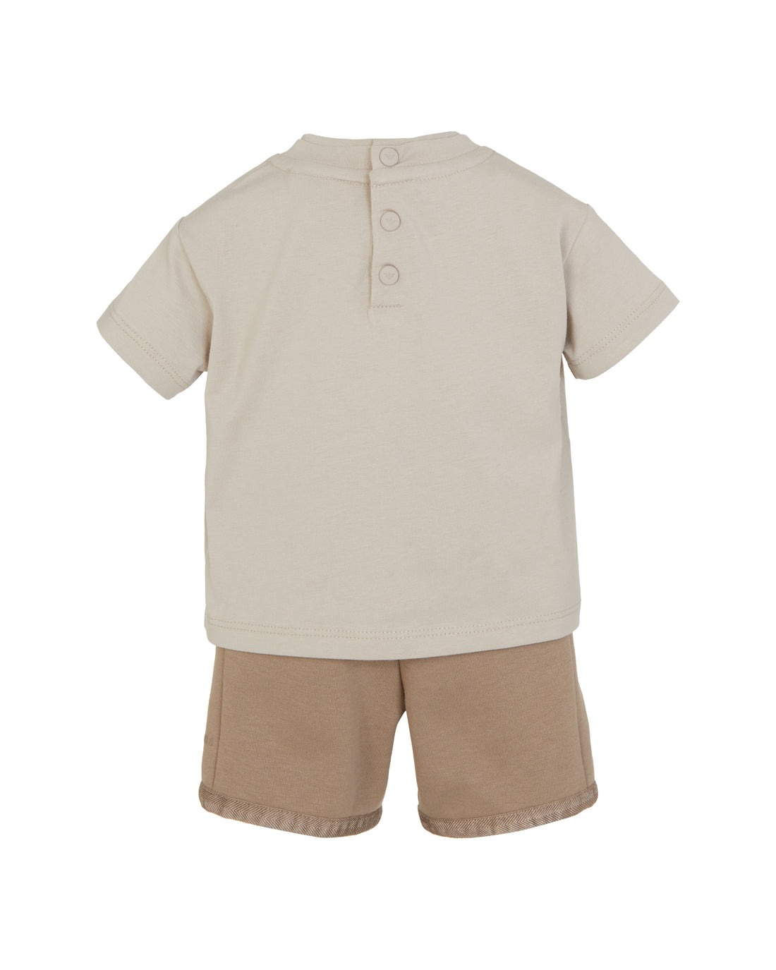 Studded Logo Tee &amp; Herringbone-Trim Shorts Set Emporio Armani