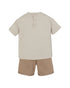 Studded Logo Tee & Herringbone-Trim Shorts Set Emporio Armani