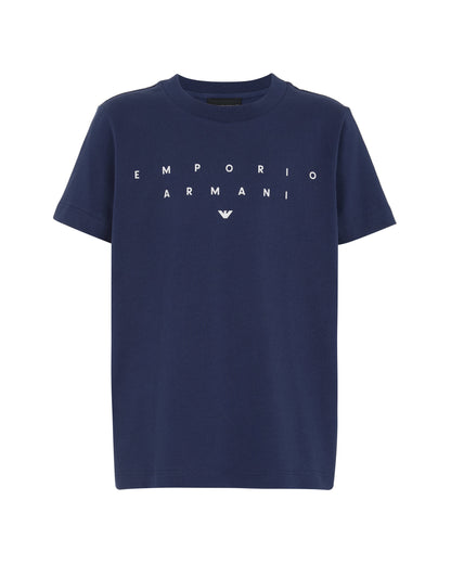 Three-Pack Cotton Jersey T-Shirts with Contrasting Logo Print Emporio Armani