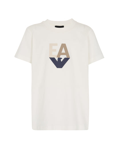Three-Pack Cotton Jersey T-Shirts with Contrasting Logo Print Emporio Armani