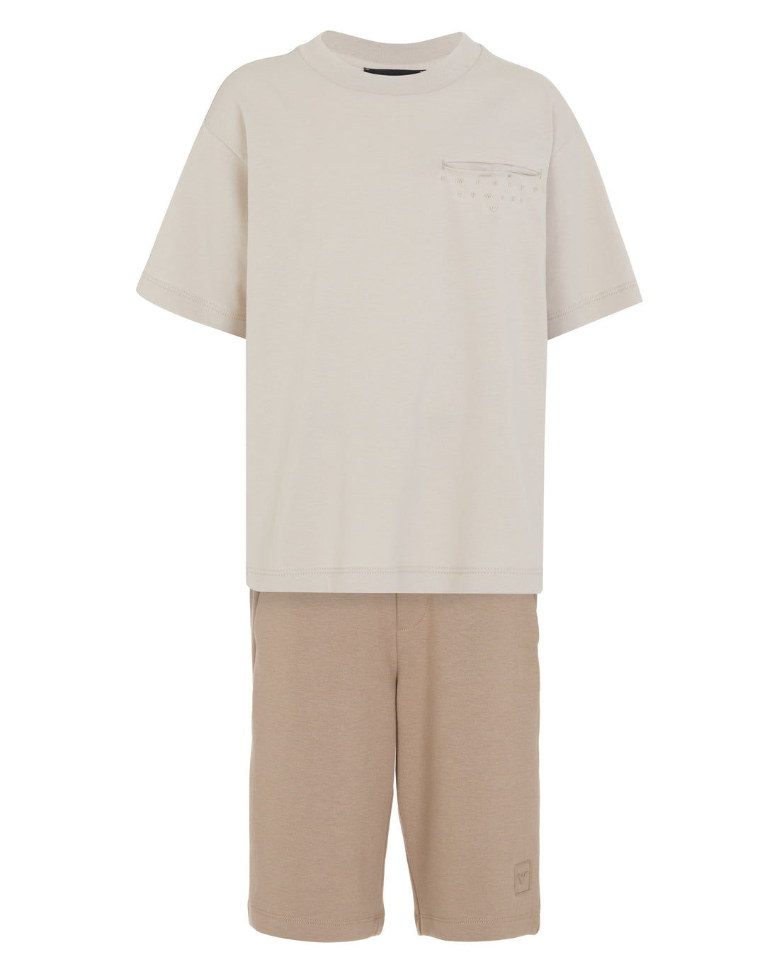 Studded Pocket Tee &amp; Pull-On Shorts Set Emporio Armani