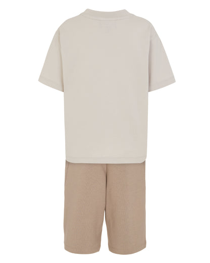 Studded Pocket Tee &amp; Pull-On Shorts Set Emporio Armani