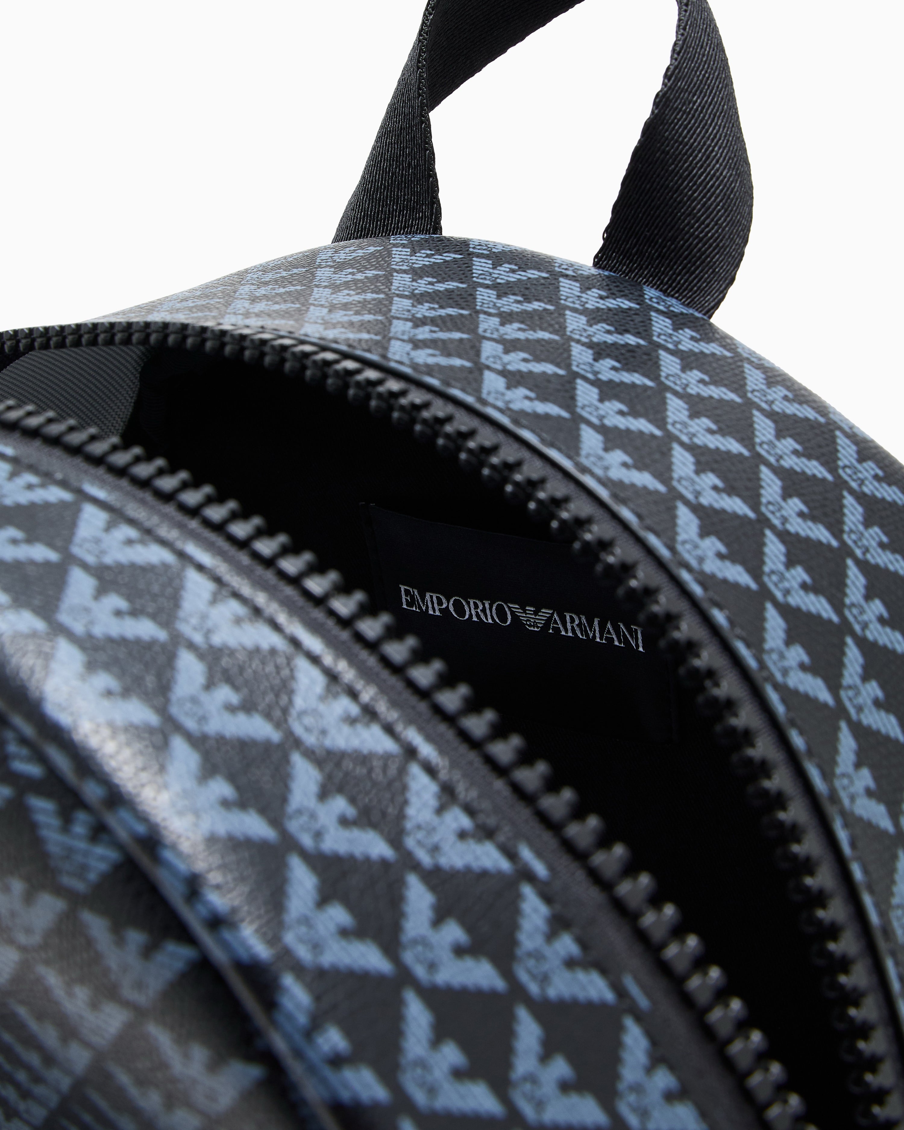 Emporio Armani Backpack - Black/Eagle Celeste