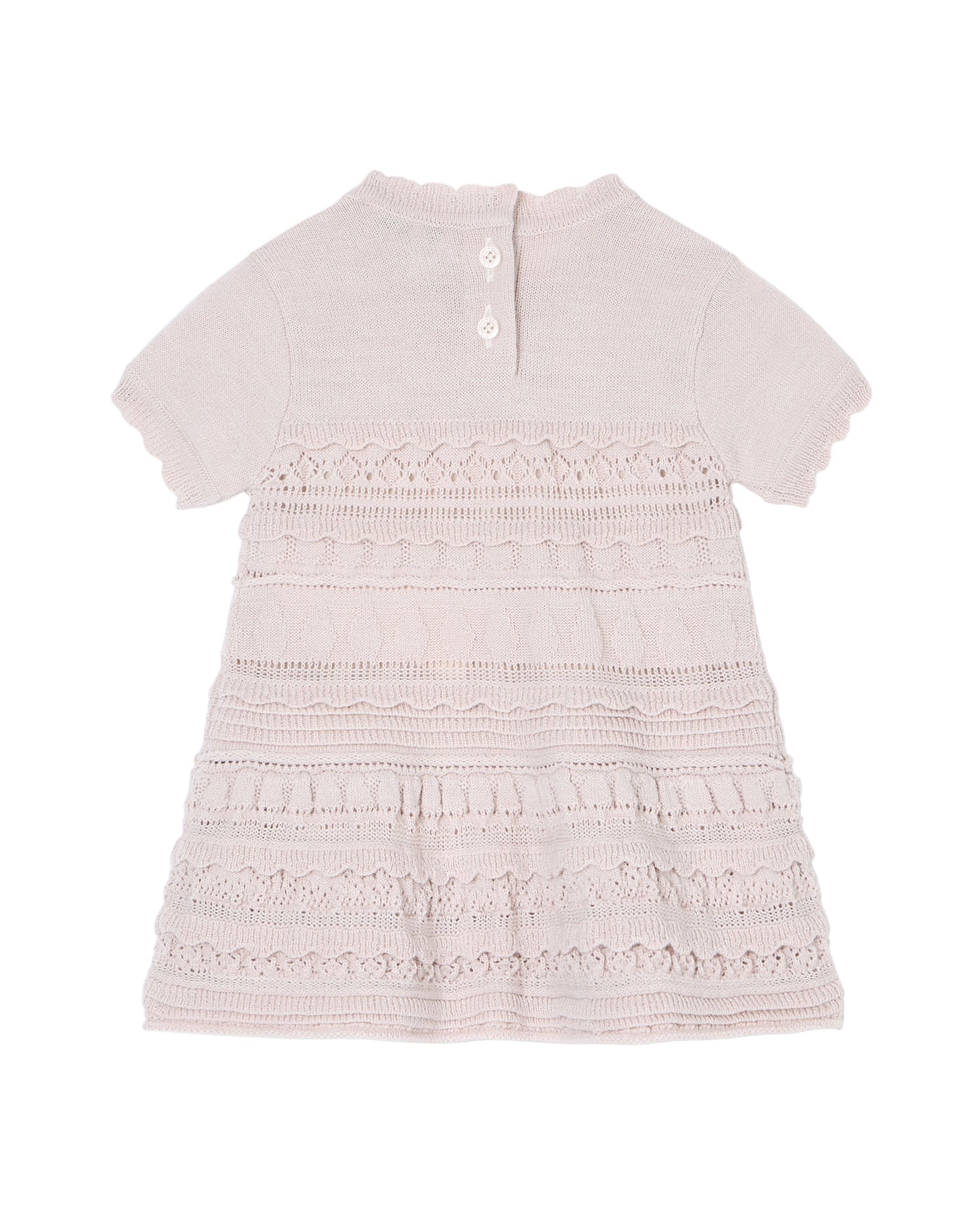 Wool-Blend Knit Dress with Micro Ruffles and Scalloped Hem Emporio Armani