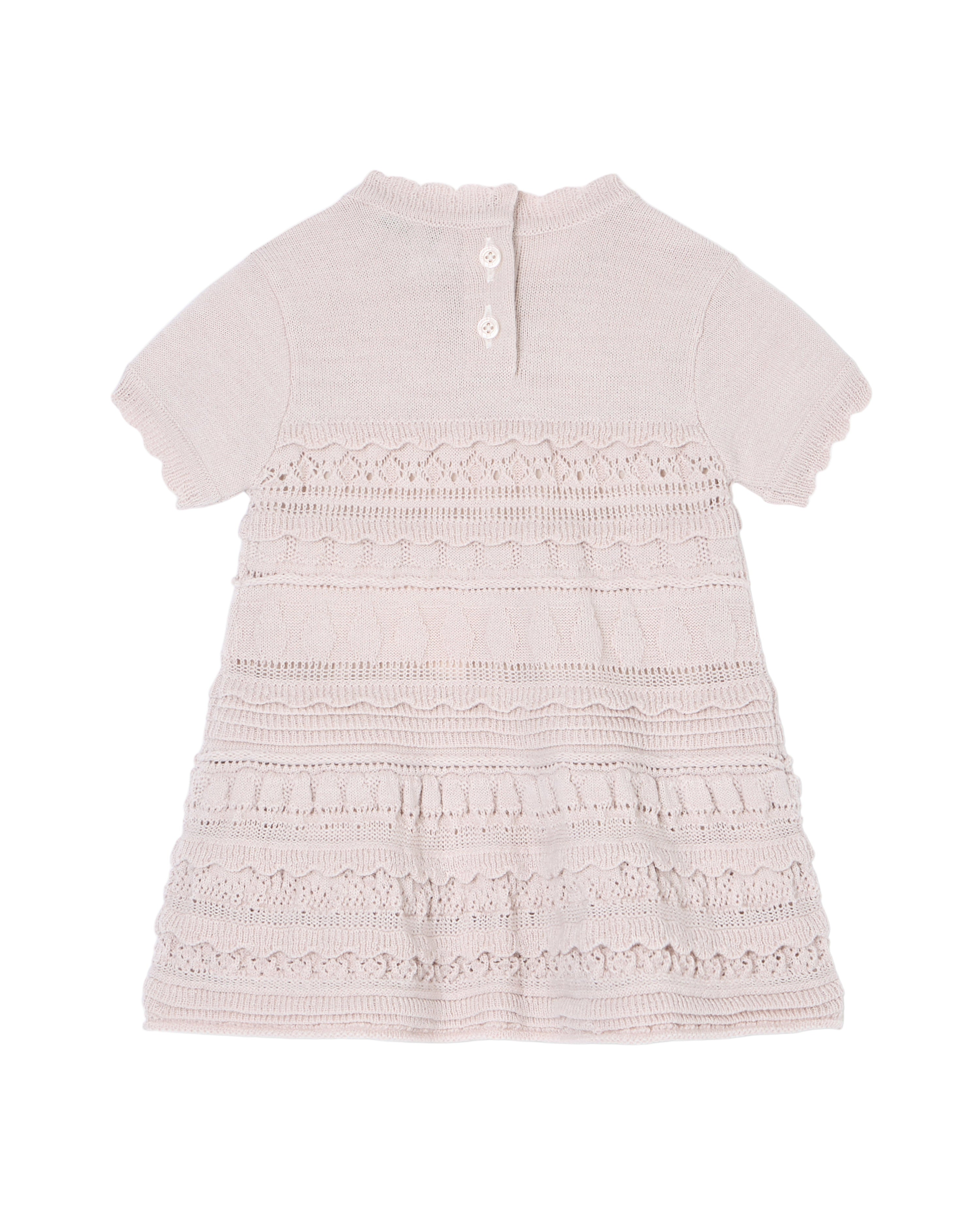 Wool-Blend Knit Dress with Micro Ruffles and Scalloped Hem Emporio Armani