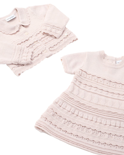 Wool-Blend Knit Dress with Micro Ruffles and Scalloped Hem Emporio Armani