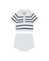 Navy And White Striped Two Piece Knit Set Emporio Armani
