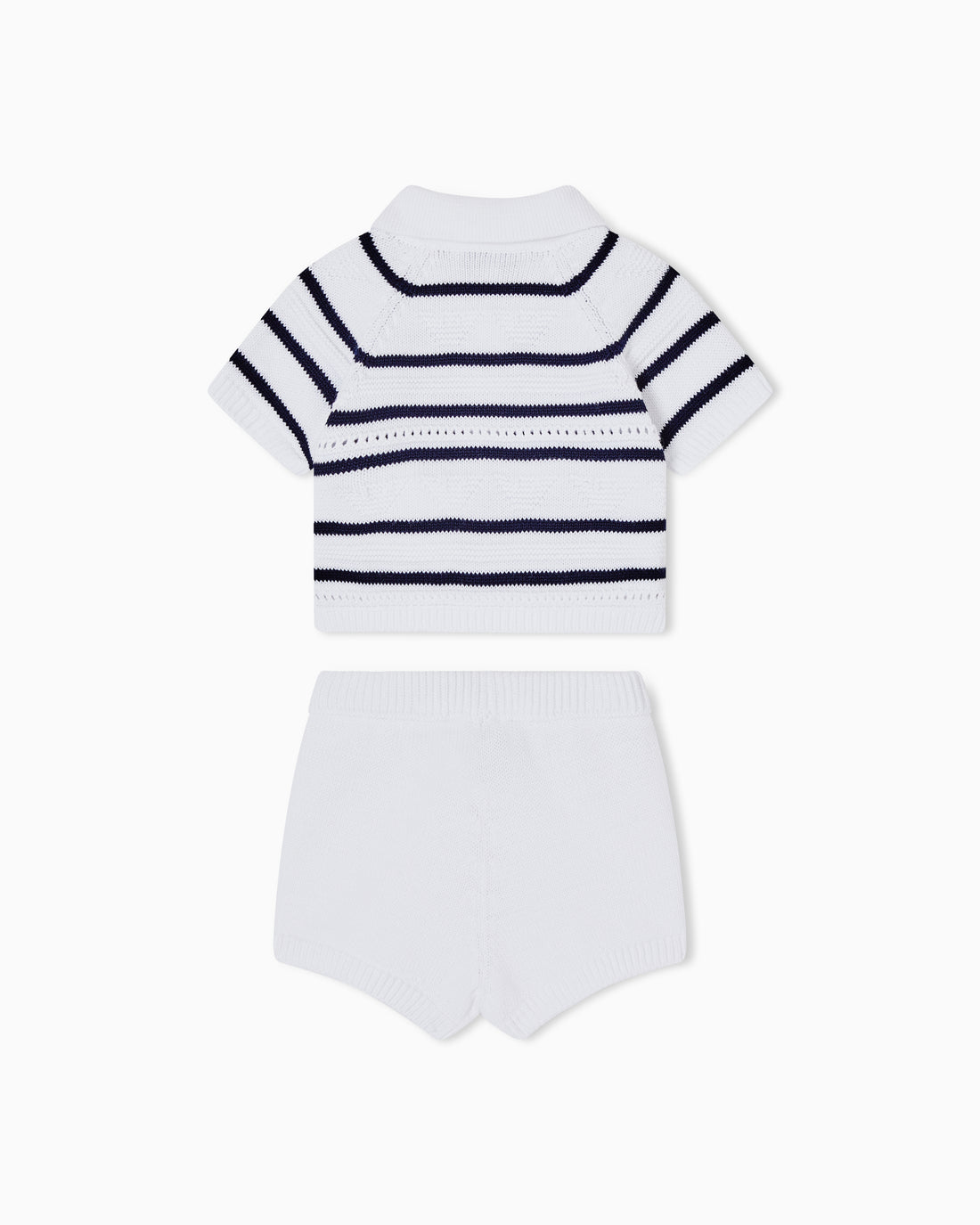Navy And White Striped Two Piece Knit Set Emporio Armani