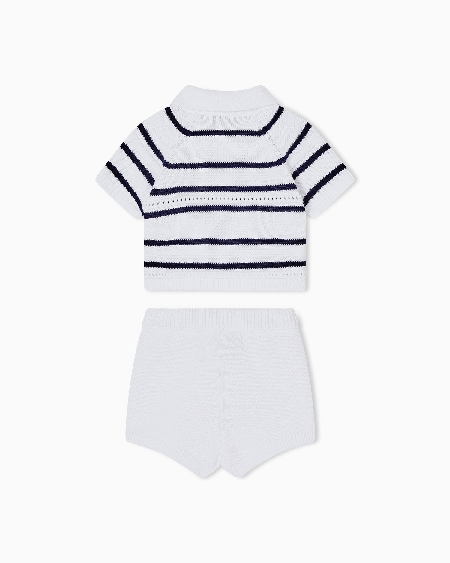 Navy And White Striped Two Piece Knit Set Emporio Armani