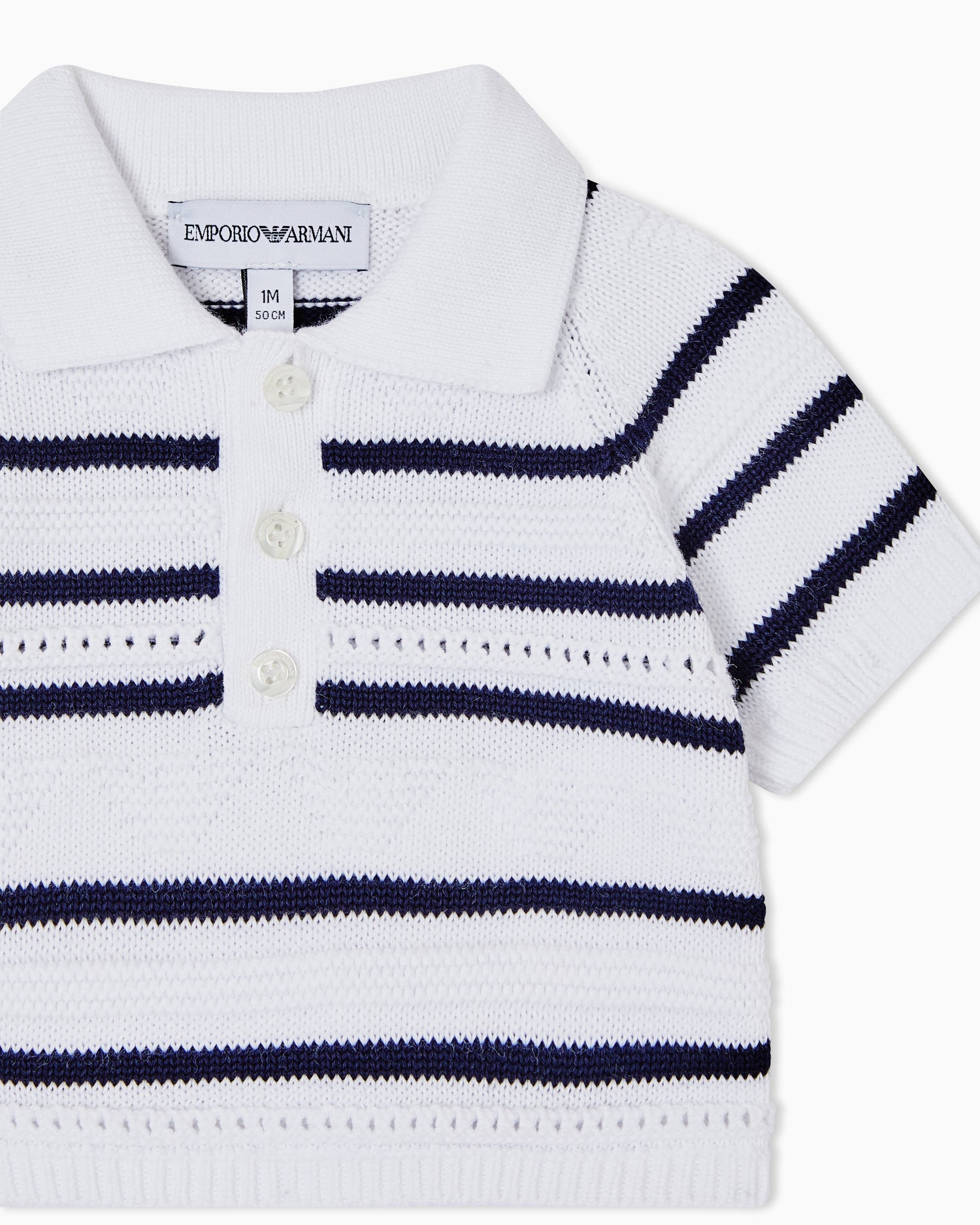 Navy And White Striped Two Piece Knit Set Emporio Armani