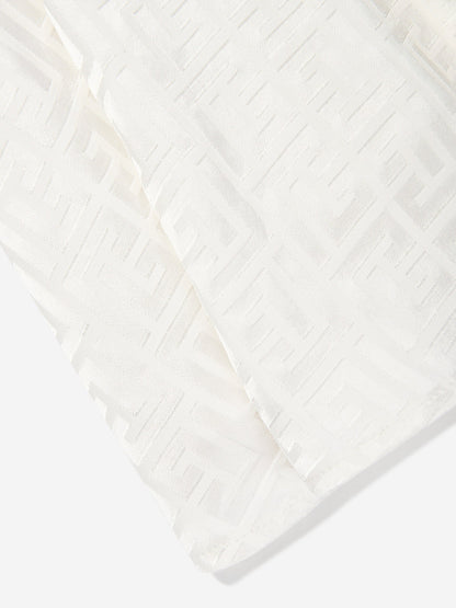 Girls Sleeveless Monogram Dress In Ivory Balmain