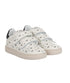 Ivory Leather Trainers Navy Eagle Logo Emporio Armani