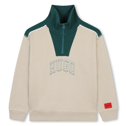 Stone High Collar Varsity Sweatshirt Hugo