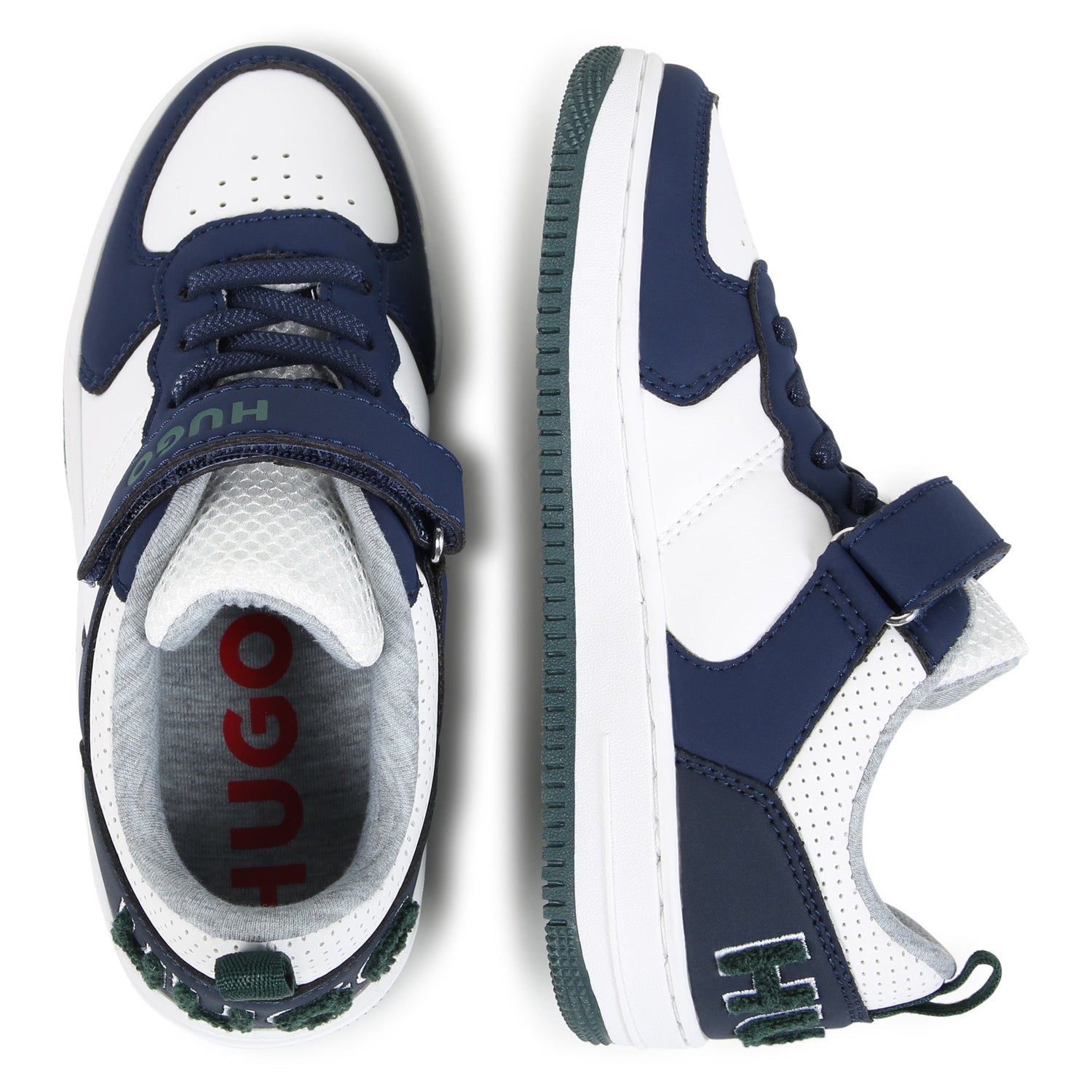 White Trainers with Embossed Strap Hugo