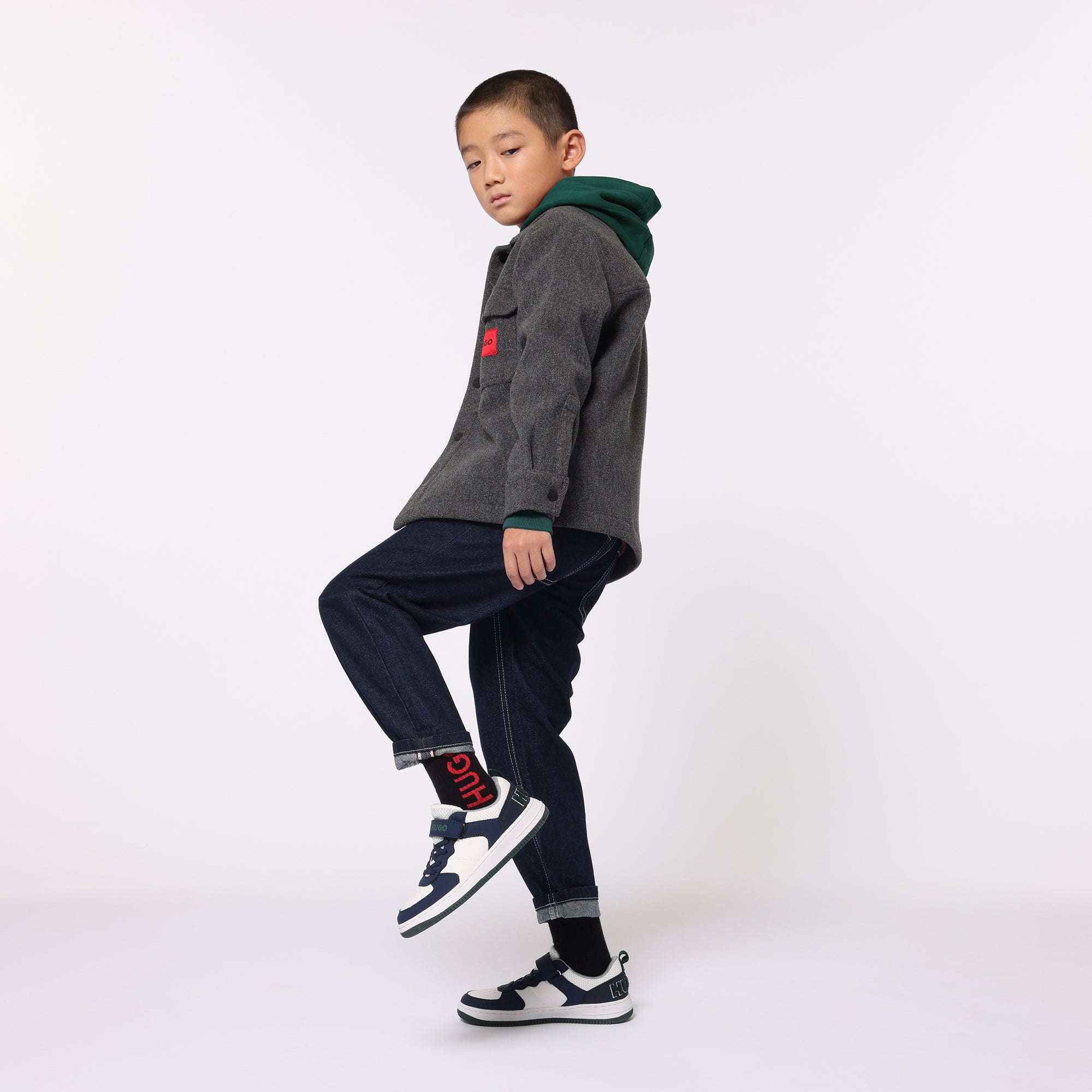 White Trainers with Embossed Strap Hugo