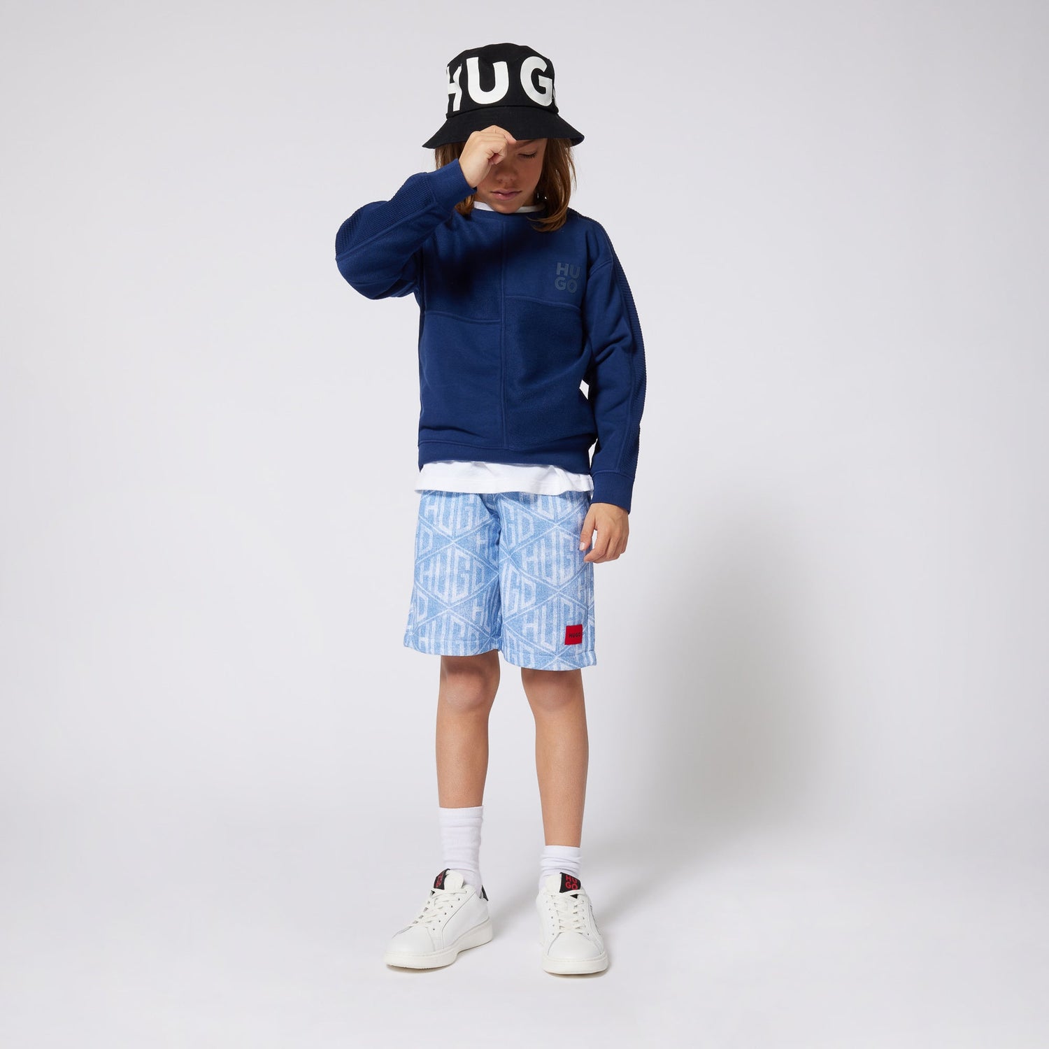 Monogram Print Shorts for Kids Hugo