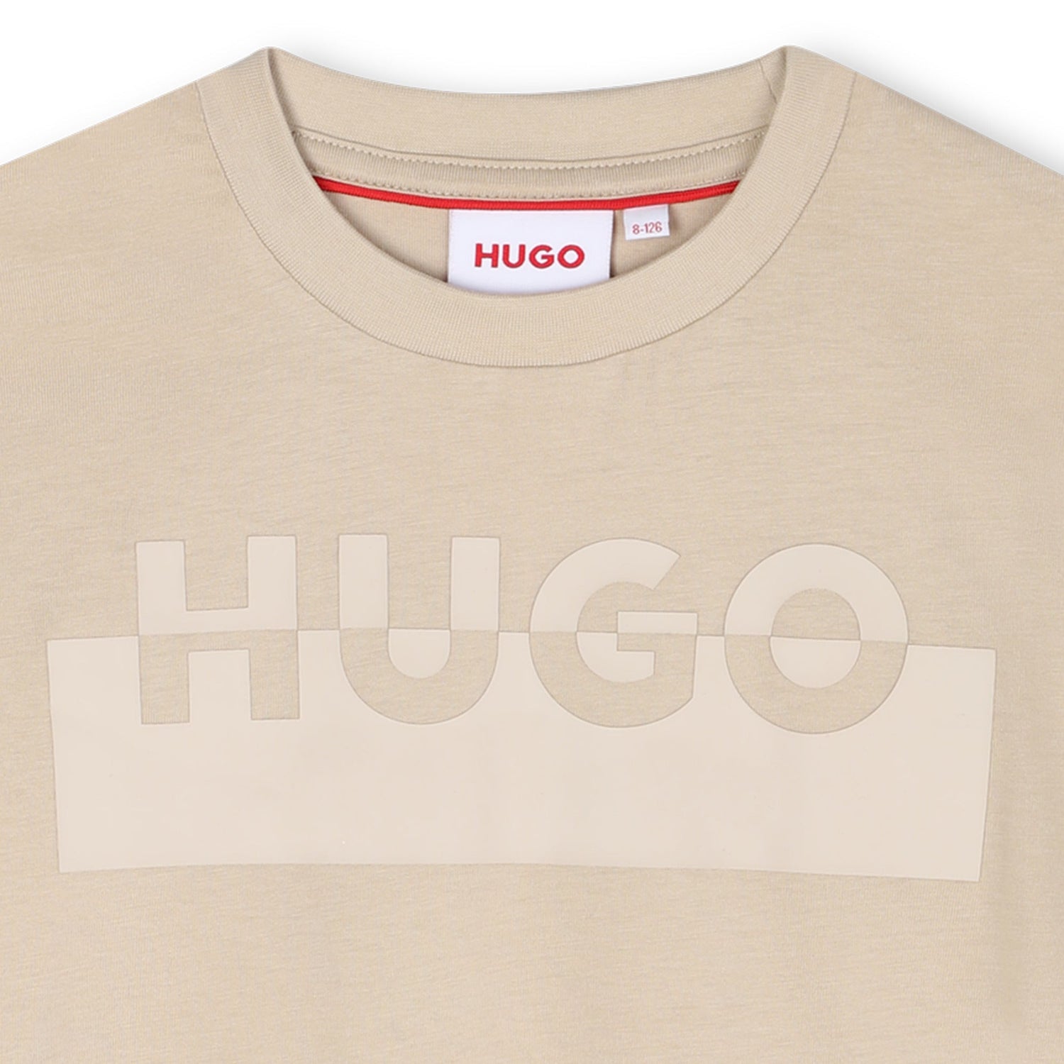 Organic Cotton Short Sleeve T-Shirt with High-Density Split Logo Hugo