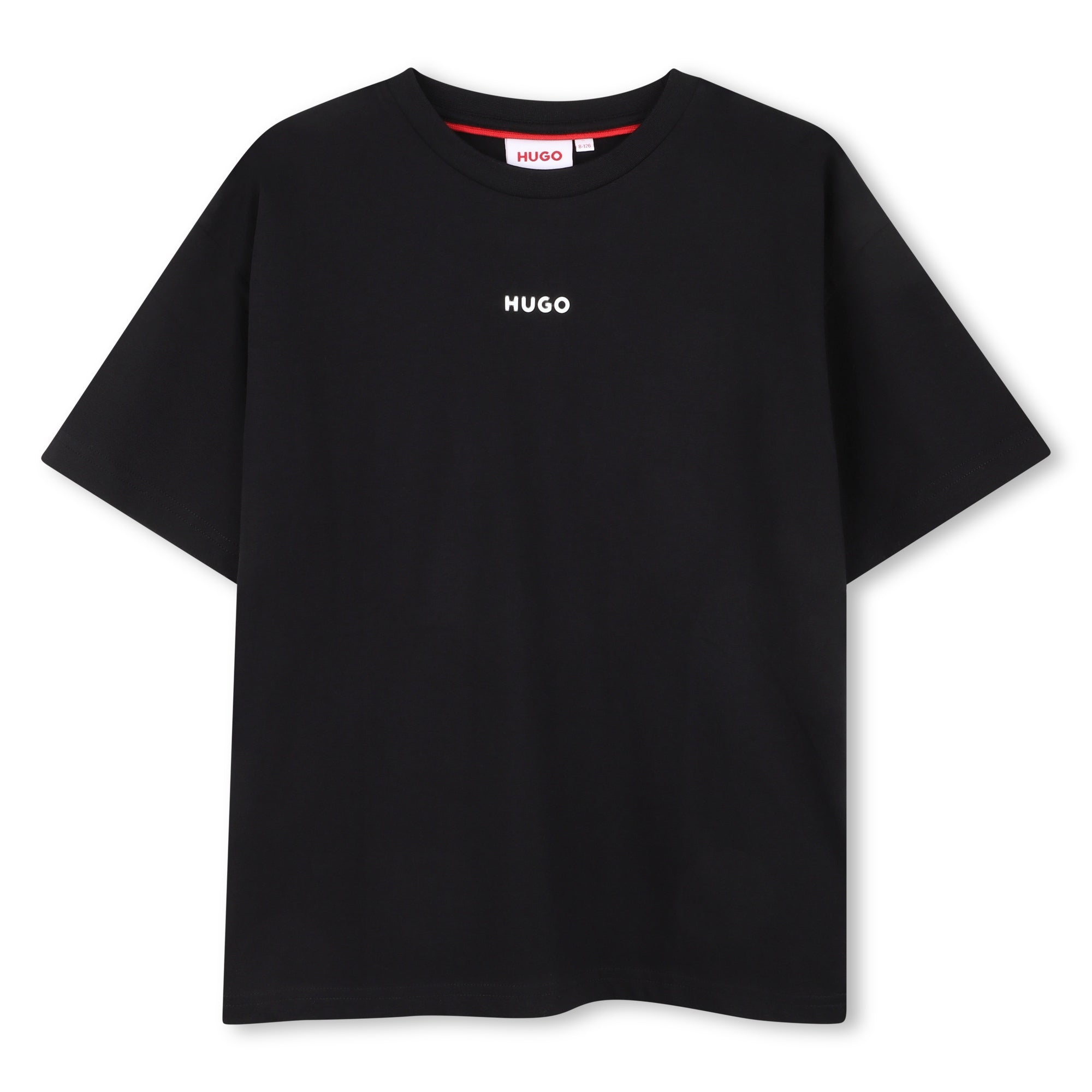 Organic Cotton Short Sleeve T-Shirt with Small High-Density Logo Hugo