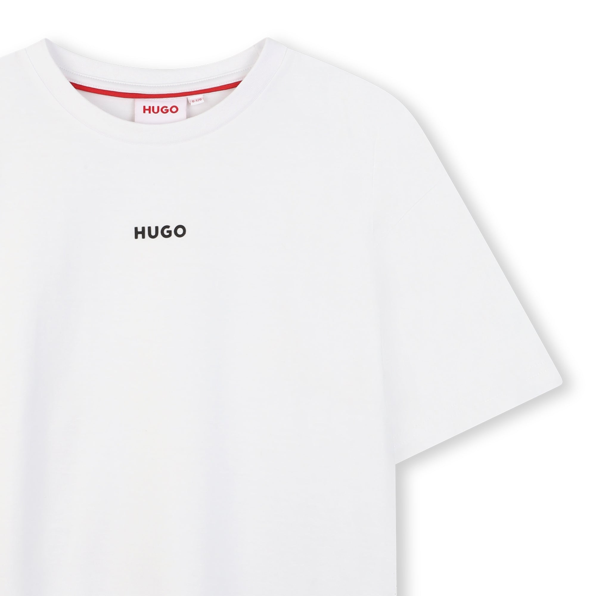 Organic Cotton Short Sleeve T-Shirt with Small High-Density Logo Hugo