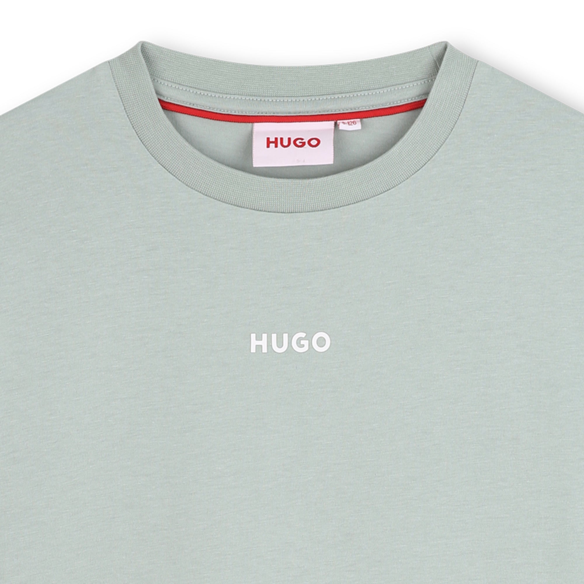 Organic Cotton Short Sleeve T-Shirt with Small High-Density Logo Hugo