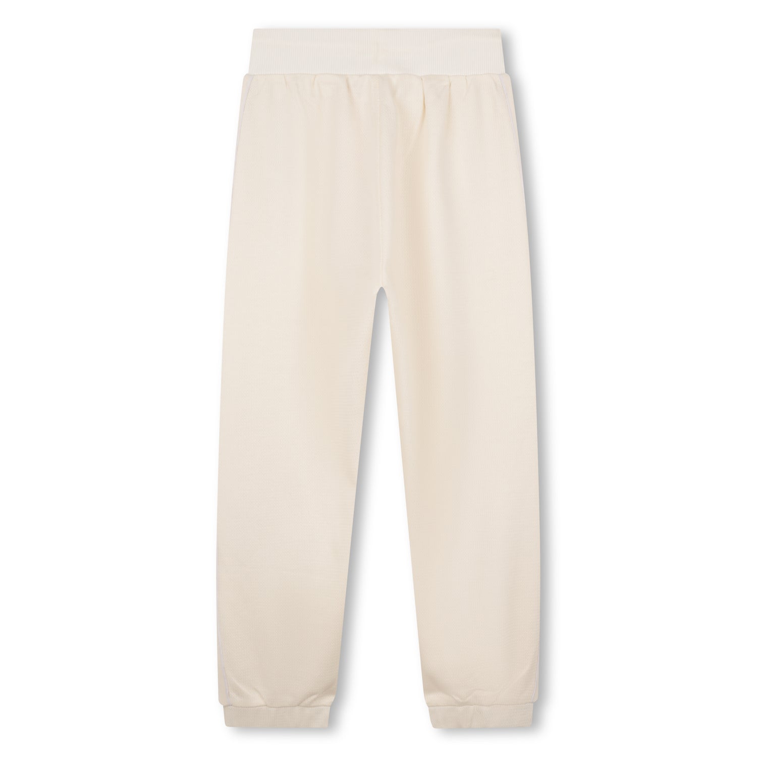Cotton Piqué Joggers With Side Stripes And Drawstring Waist, Cream Hugo