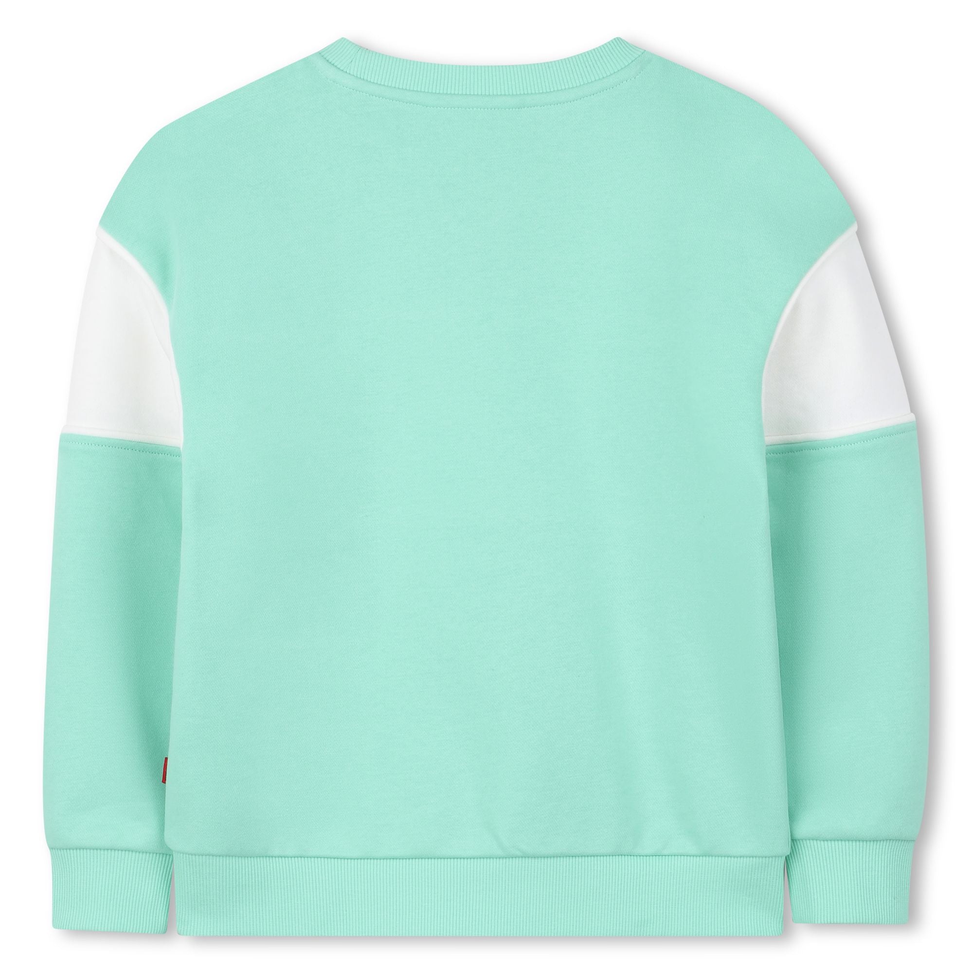 Cotton Blend Fleece Sweatshirt With Colour Block Panels, Mint Green Hugo