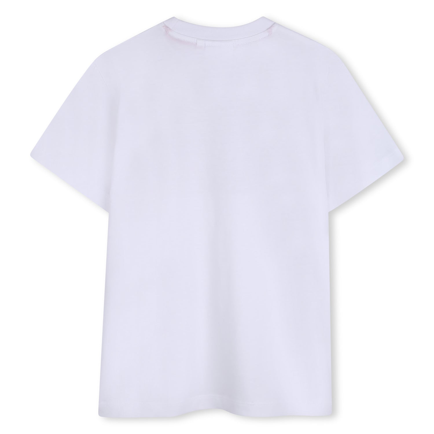Organic Cotton Jersey T Shirt With Front Logo Print, White Hugo