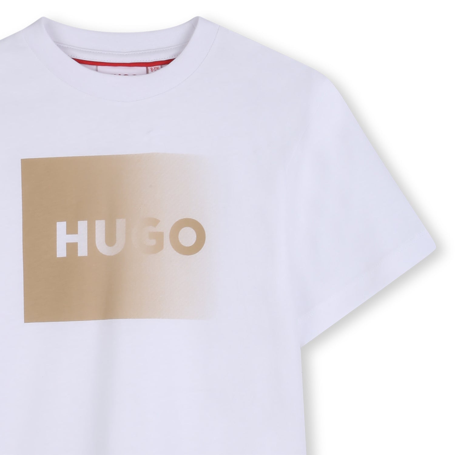 Organic Cotton Jersey T Shirt With Front Logo Print, White Hugo