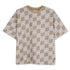 Organic Cotton Jersey T Shirt With All Over Monogram, Beige Hugo