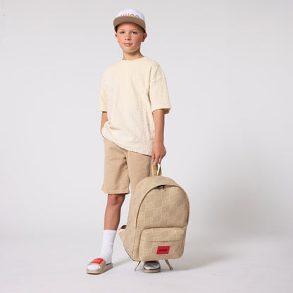 White Twill Cap with Contrast Peak Hugo