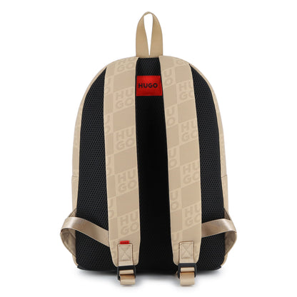 Beige Monogram Backpack Hugo