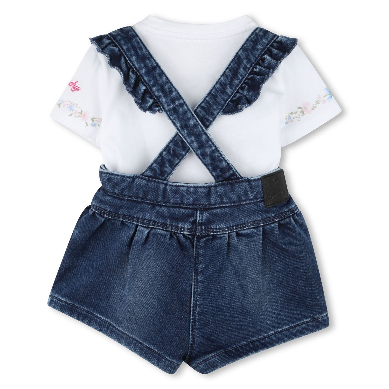 Denim Pinafore Dress &amp; T-Shirt Set Givenchy