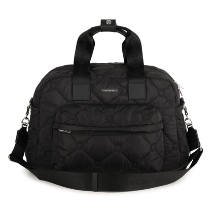 Black Quilted Nylon Changing Bag Set with Mat and Bottle Holder Givenchy