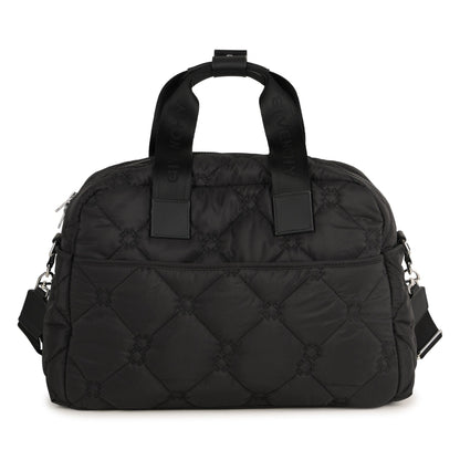 Black Quilted Nylon Changing Bag Set with Mat and Bottle Holder Givenchy