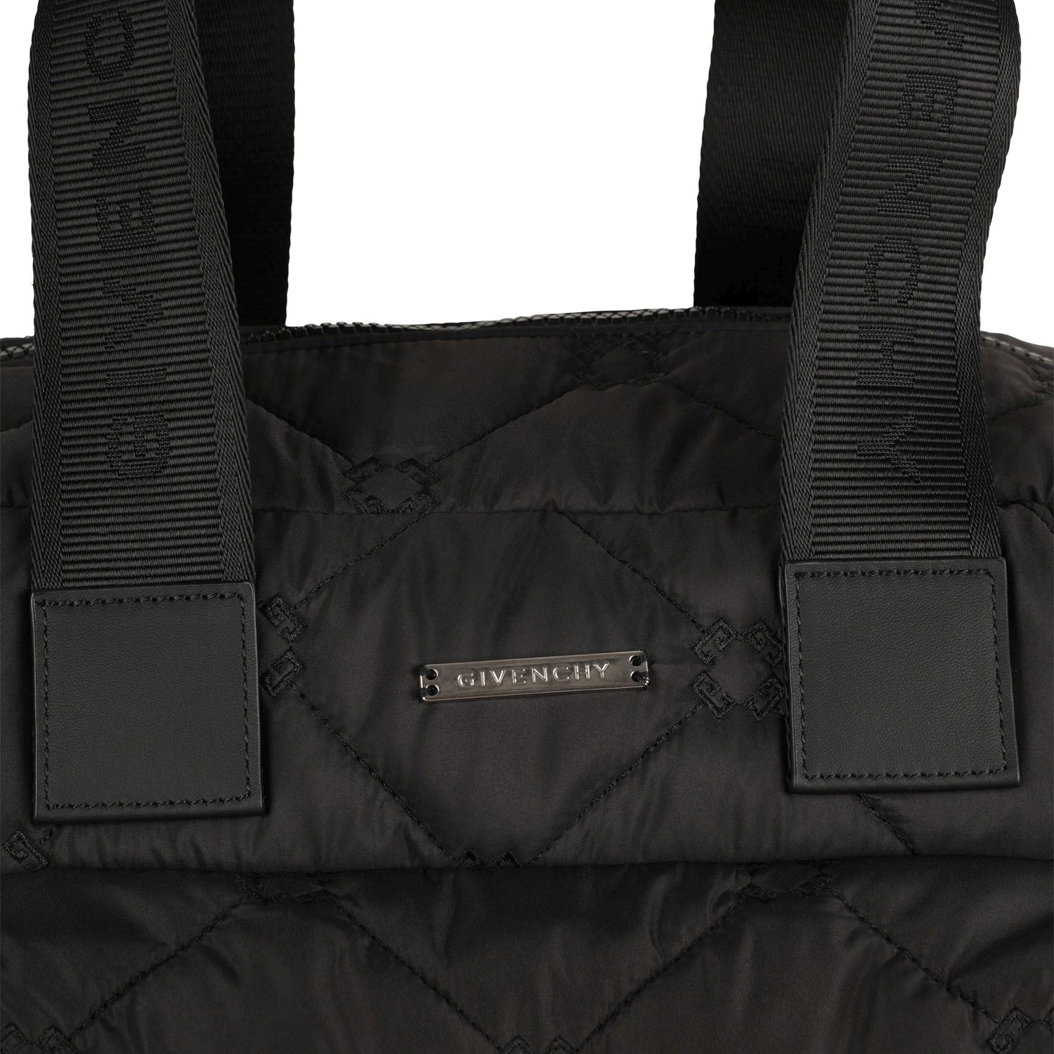 Black Quilted Nylon Changing Bag Set with Mat and Bottle Holder Givenchy