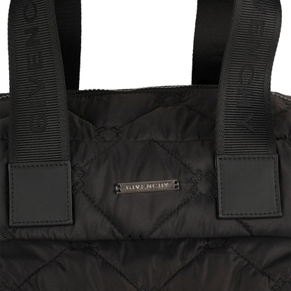 Black Quilted Nylon Changing Bag Set with Mat and Bottle Holder Givenchy
