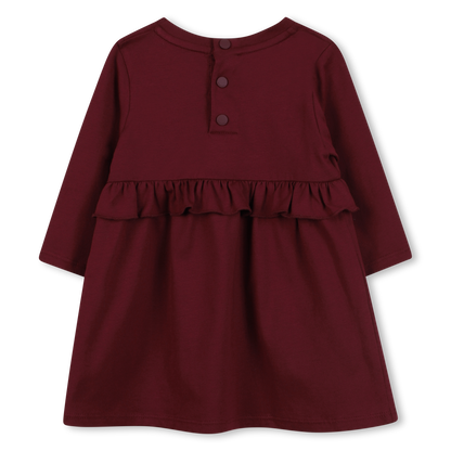 Logo Cotton Dress with Ruffle Detail for Baby Givenchy