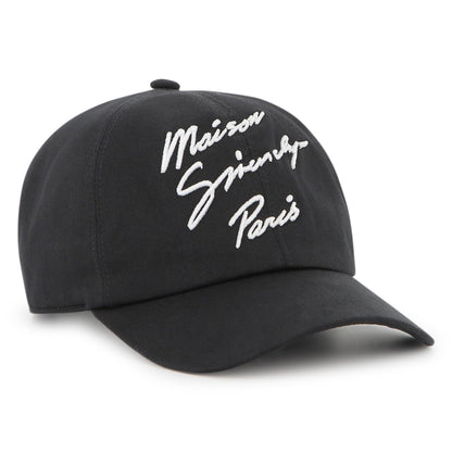 Black Cotton Twill Cap with Maison Givenchy Paris Embroidery Givenchy