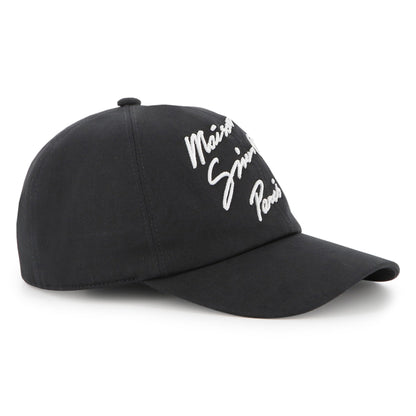 Black Cotton Twill Cap with Maison Givenchy Paris Embroidery Givenchy