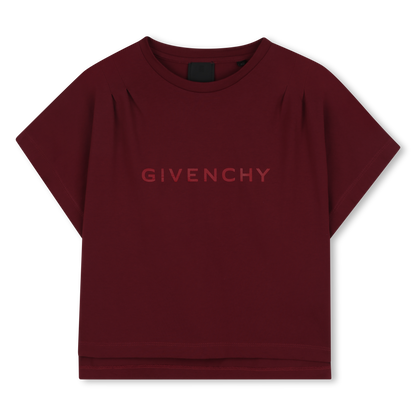 Kids short sleeve cotton t-shirt, crimson Givenchy
