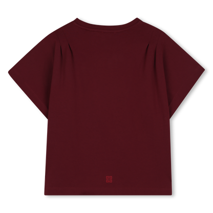 Kids short sleeve cotton t-shirt, crimson Givenchy