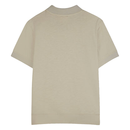 Slub Cotton Jersey Polo Shirt With Embroidered Patch, Beige Givenchy