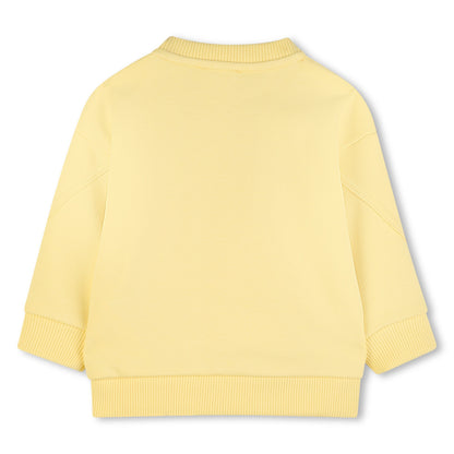 Baby Embroidered Logo Cotton Sweatshirt in Pale Yellow Givenchy