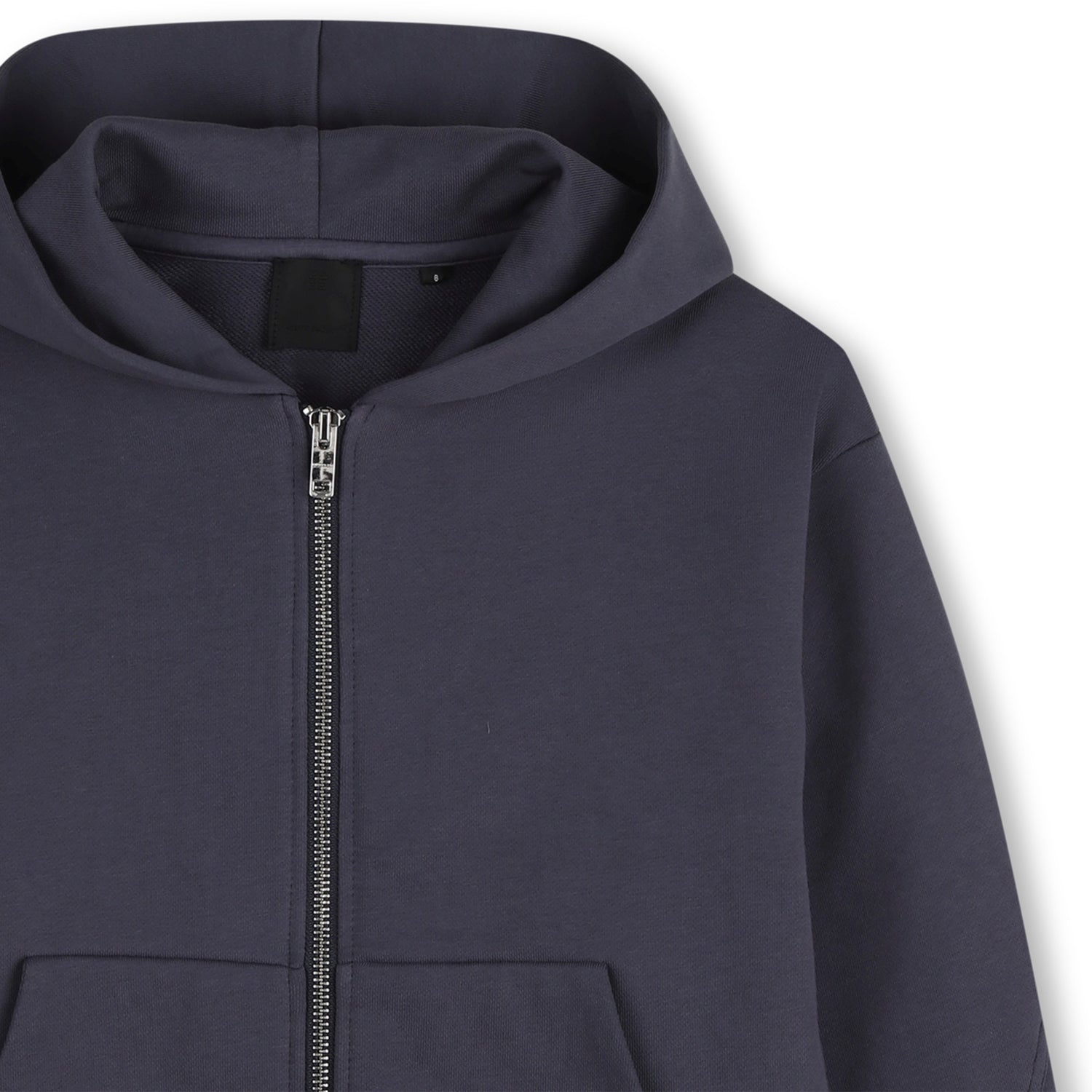 Zipped Fleece Hoodie with Embroidered Back Detail Givenchy