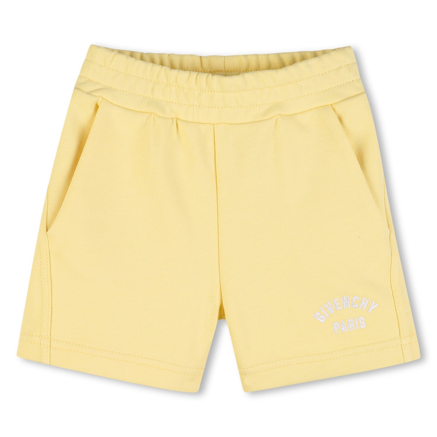Baby Embroidered Logo Cotton Sweatshirt in Pale Yellow Givenchy