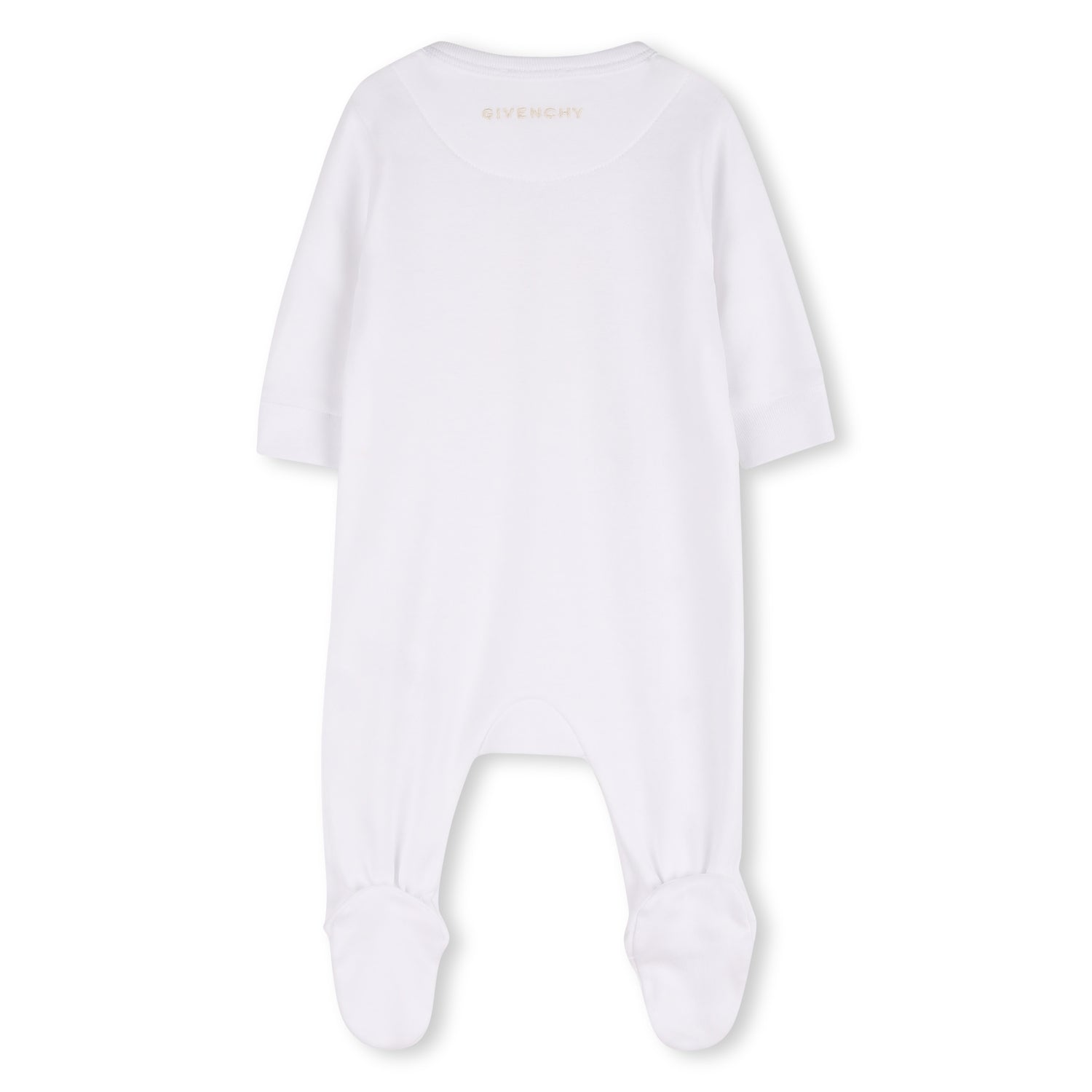 Baby Sleepsuit Hat And Soft Toy Gift Set In Cotton Interlock, White Givenchy
