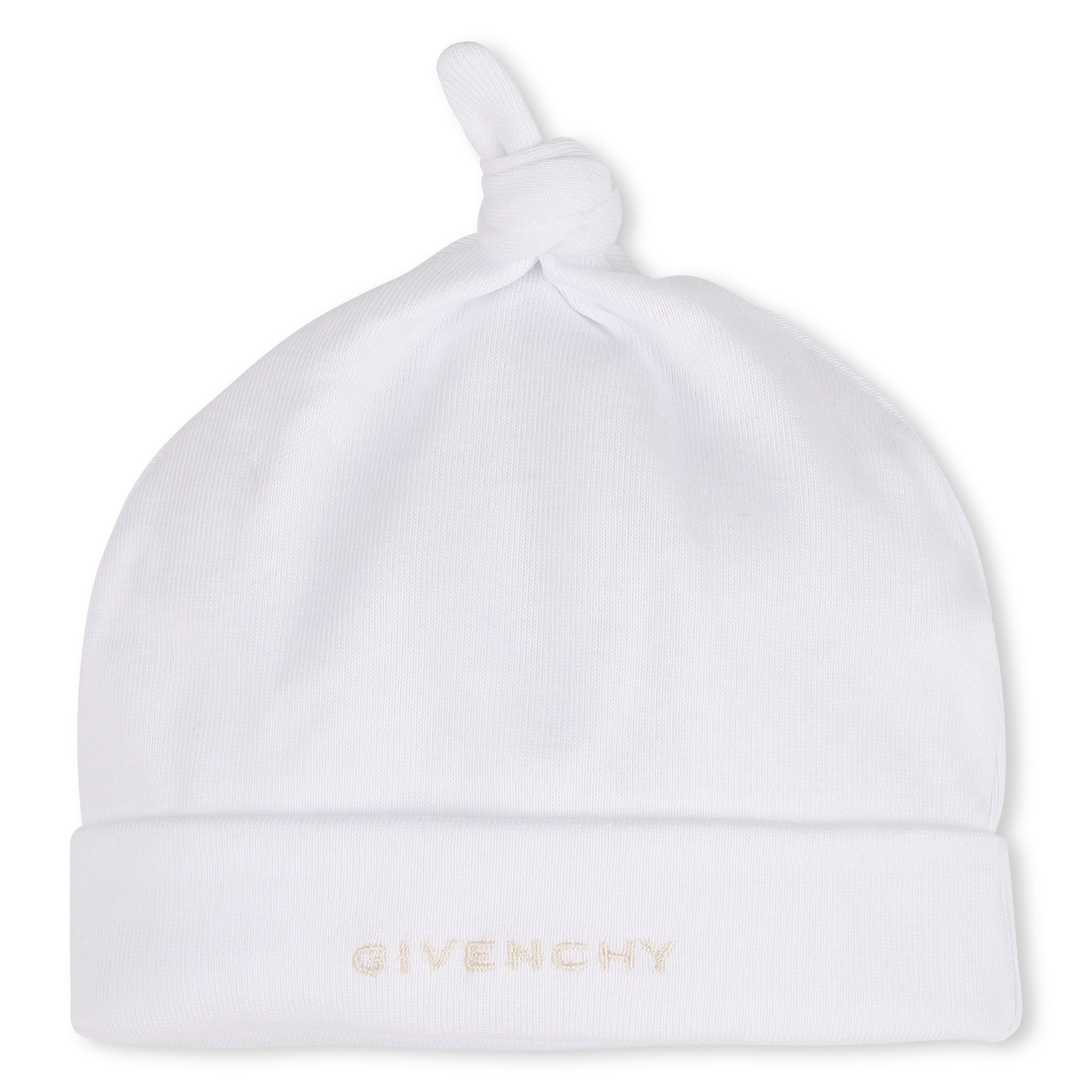 Baby Sleepsuit Hat And Soft Toy Gift Set In Cotton Interlock, White Givenchy