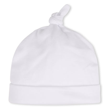 Baby Sleepsuit Hat And Soft Toy Gift Set In Cotton Interlock, White Givenchy
